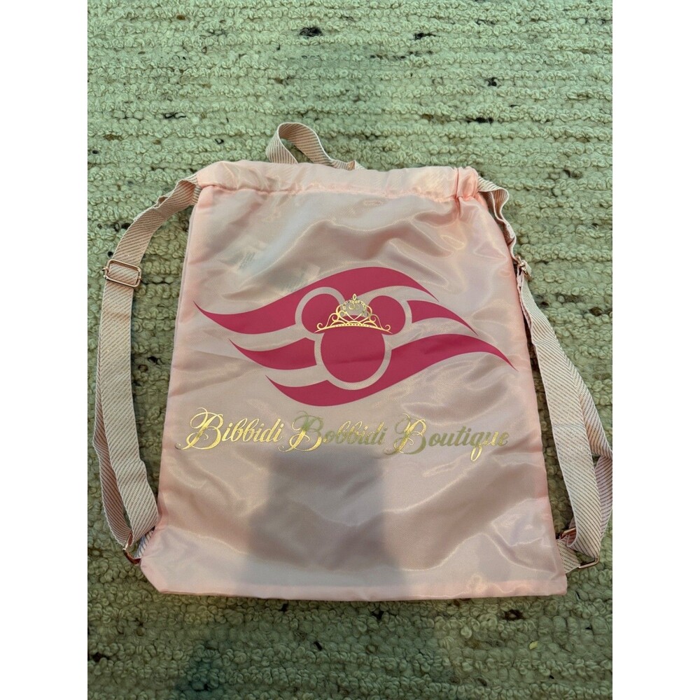 Disney Cruise Line Bibbidi Bobbidi Boutique Pink Drawstring Backpack Princess